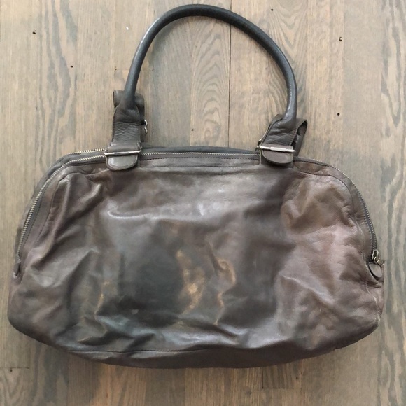 Medium-sized grey leather Rudsak shoulder bag - Picture 2 of 5